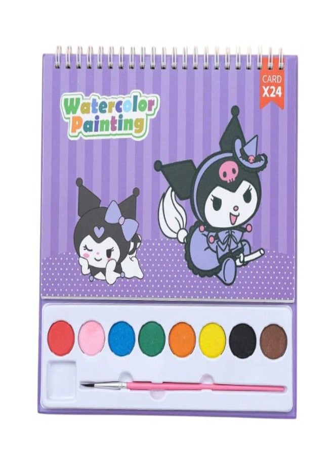 ZQBIEE 24 Card Water Color Drawing Book for Kids with Embedded Water Paint Color and Best Birthday Return Gifts for Kids (Pack of 1) - Image 1