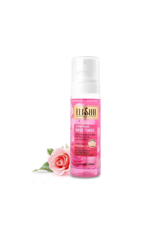 Elisha Rose Mist Toner with Rose Oil Absolute - 100ml (Pack of 3) | Hydrating & Refreshing Face Toner for Glowing Skin | Organic Valley Rose Water Toner for Oily Pore Tightening & Skin Balancing Mist for Women & Men - Image 1