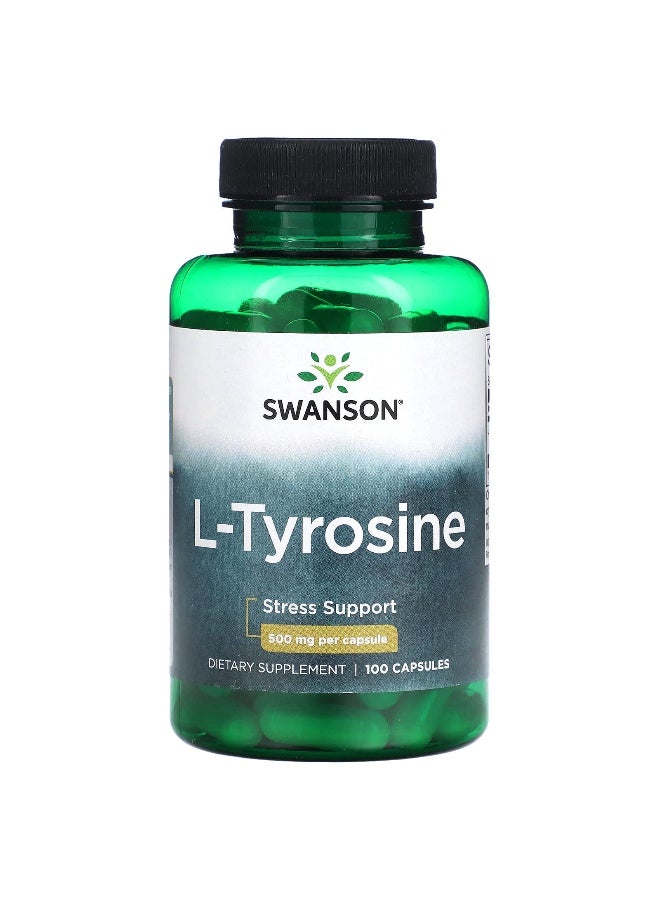 Swanson, L-Tyrosine, 500 mg, 100 Capsules - Image 1