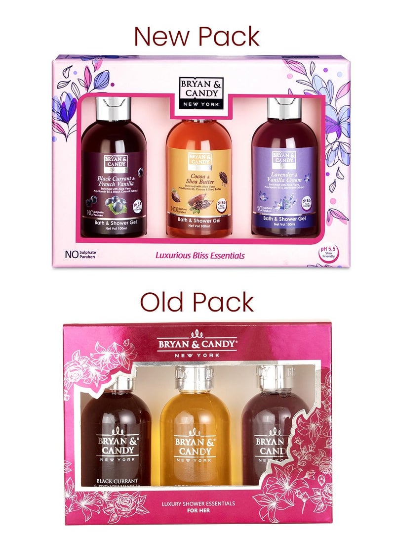 BRYAN & CANDY Bryan And Candy Luxurious Shower Gel Combo Kit Diwali Ph5.5 Skin Friendly Travel Size Fresh Fragrances 300G Pack of 3  - Image 3