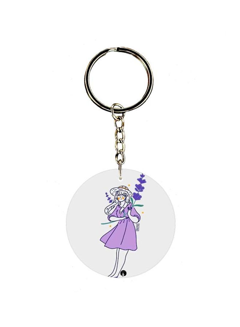 RKN Girl Printed Double Sided Keychain