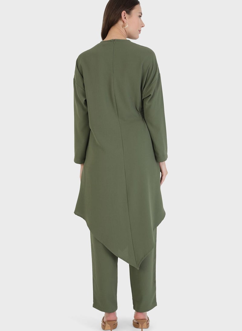 Modanisa Pocket Detail Tunic & Pants Set  - Image 2