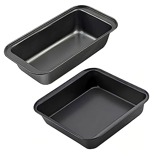 PureBake Premium SGS Certified Bread Loaf Tin/Pan/Mould Rectangular Cake Mould for Baking Non Sticky Tin Teflon Coating, Black - Image 1