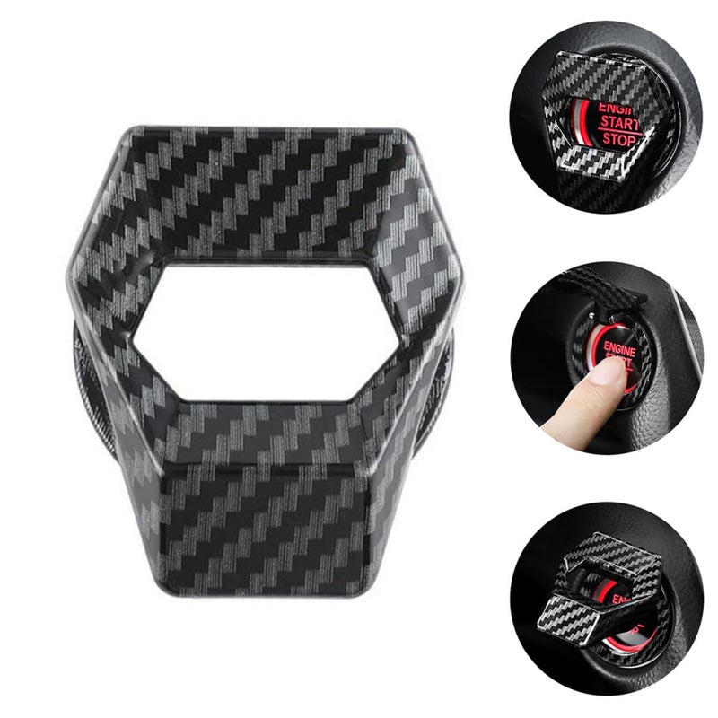 Aluminum Alloy Car Engine Start Stop Button Cover Carbon Fiber Protective Ring - Image 4