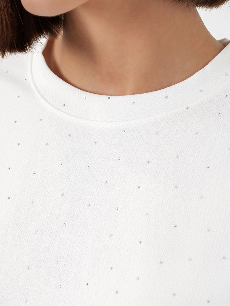 BIG DART BDART Stone Detailed Crew Neck T-Shirt - Image 5