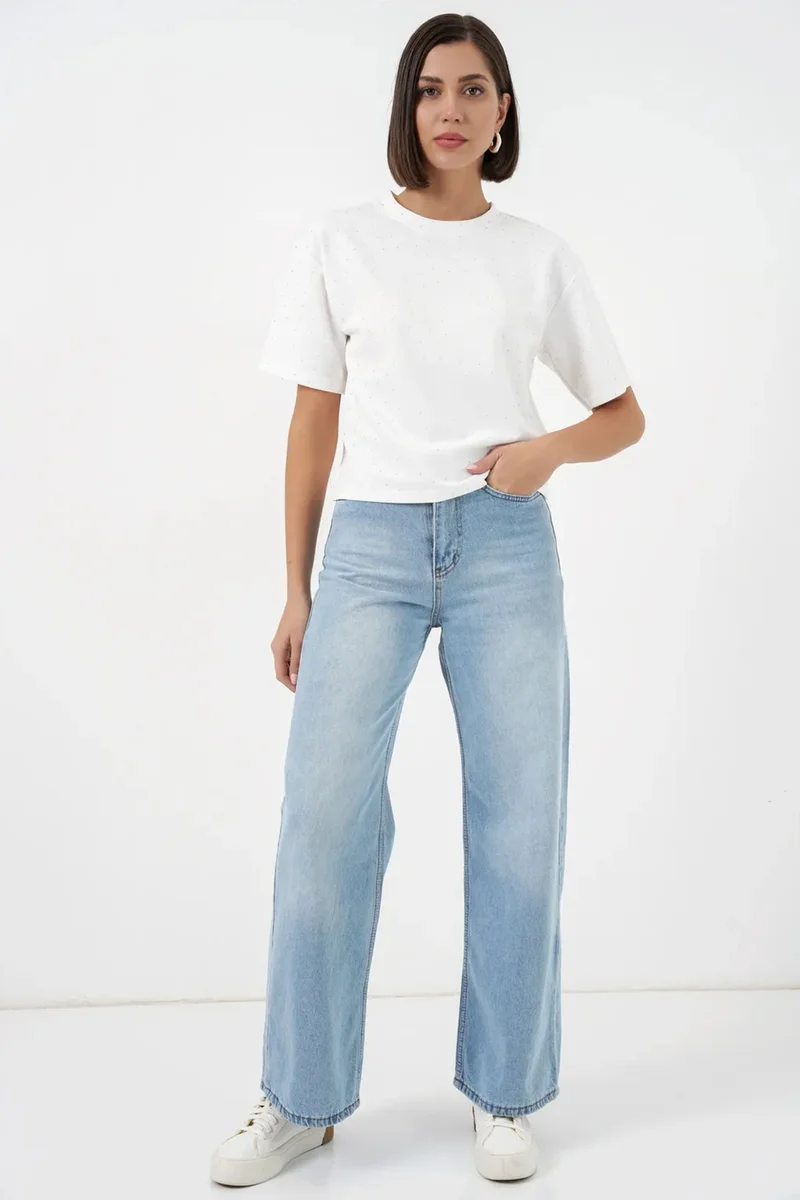 بيغ دارت BDART Stone Detailed Crew Neck T-Shirt