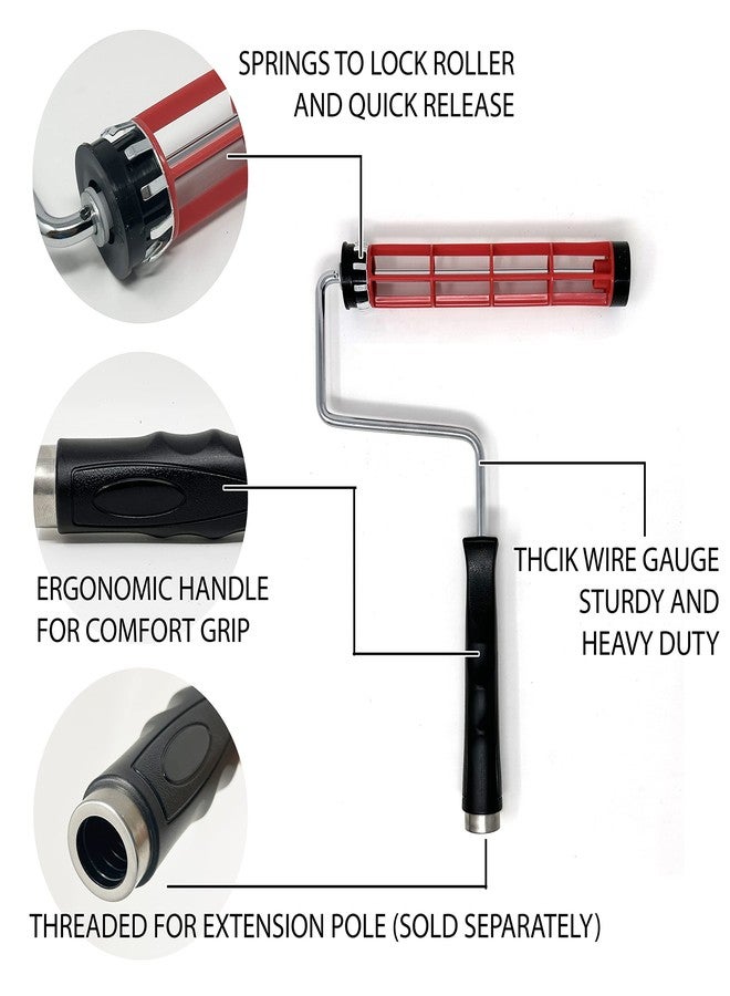 Allgala 9 Inch Paint Roller Frame Easy Quick Release Non-Slip Heavy Duty Paint Roller Frame Handle with Comfort Grip - Image 3