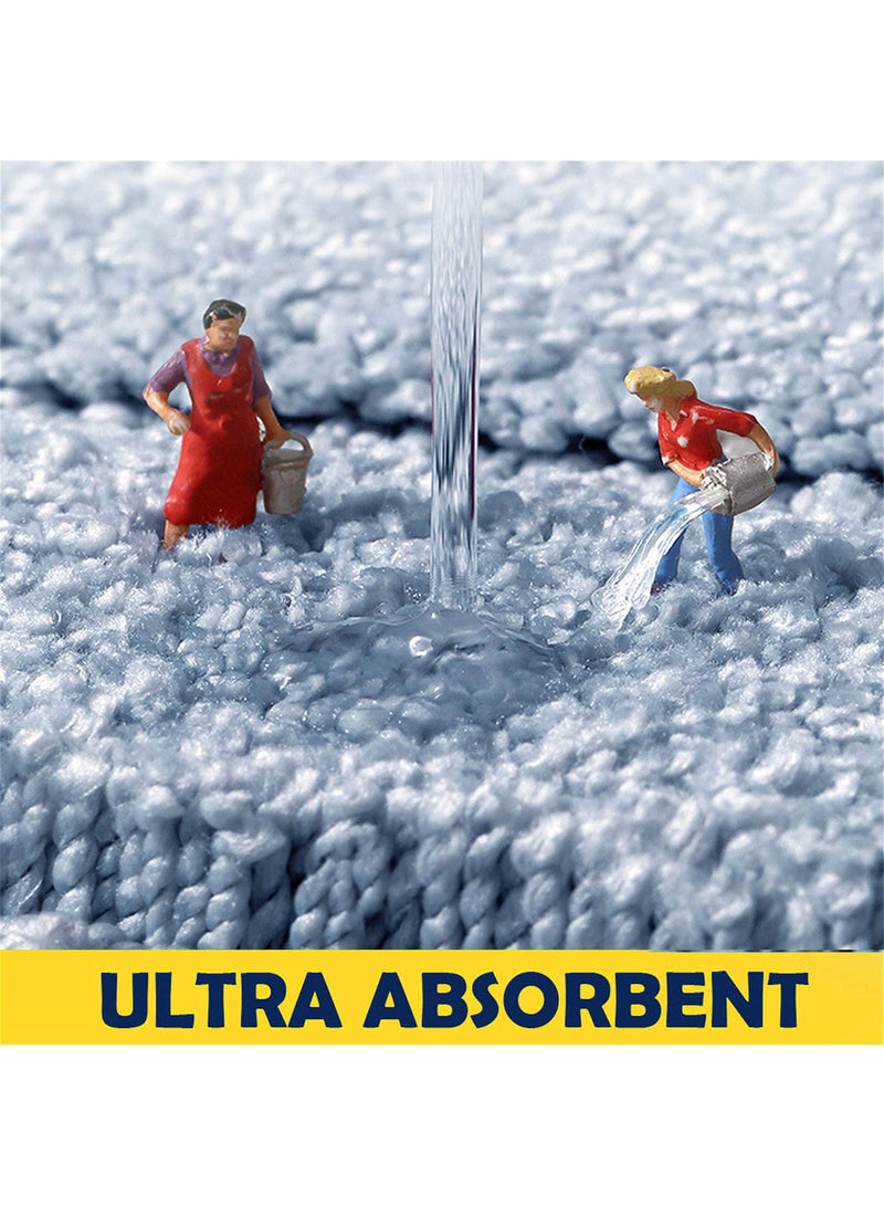 SYOSI Microfiber Teal Blue Stripe Bathroom Rug Mat Non Slip Ultra Soft and Water Absorbent  Floors Toilet Bath Rug Tub Floor Shower Water Absorbent Extra Navy Carpets for Bathroom-2 x32 - Image 3