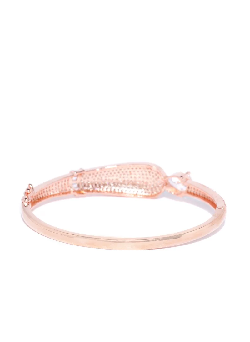 Priyaasi Rose Stone Studded Handcrafted Bangle Style Bracelet