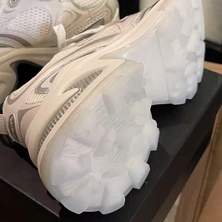 Silver Thick-Soled Mesh Dad Shoes Live Broadcast Popular New Lace-Up Inner Heightening Breathable Women'S Shoes - Image 4