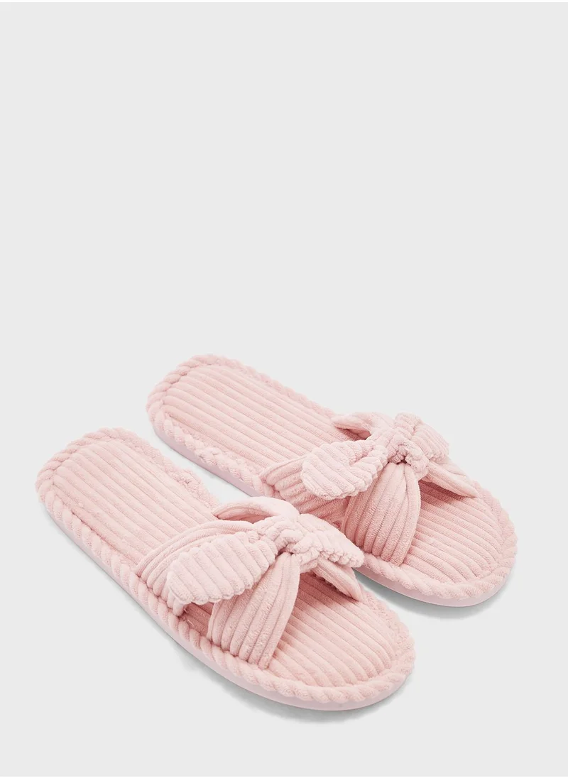 Ginger Bow Detail Bedroom  Slippers