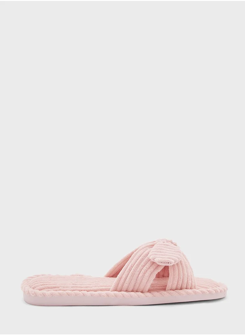 Ginger Bow Detail Bedroom  Slippers