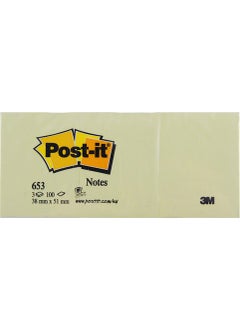 Post It 3M Note Paper 38 x 51 mm Yellow 3x100 Sheets (653)  - Image 1