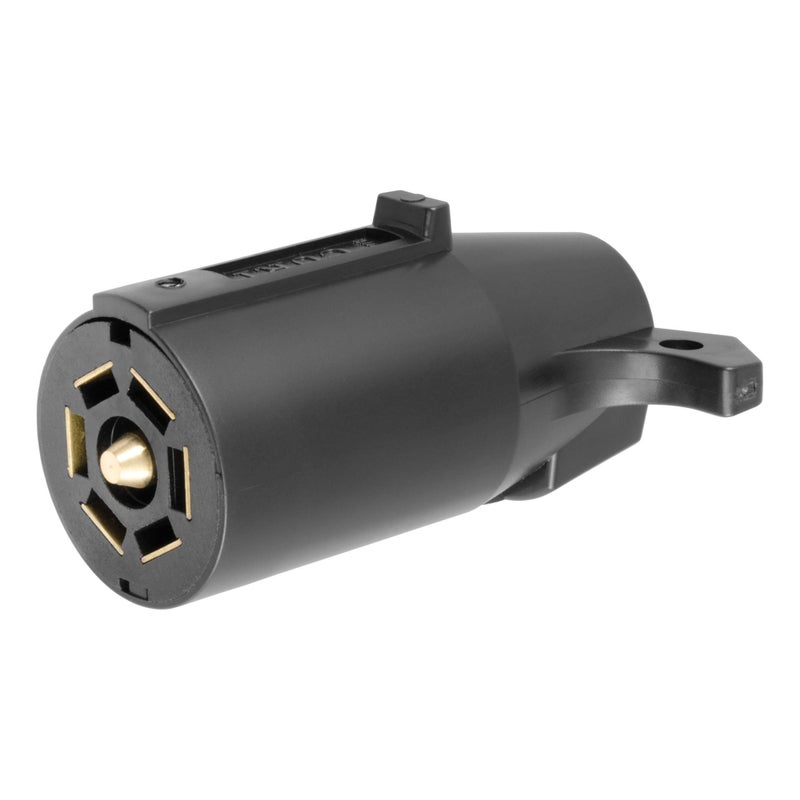 CURT 7-Way RV Blade Connector Plug, Supplies Power to Tail Lights, Turn Signals, and More - Splices into Trailer Wiring, Has Concealed Terminals, Interchangeable with other 7-Way RV Connectors - 58141 - Image 1