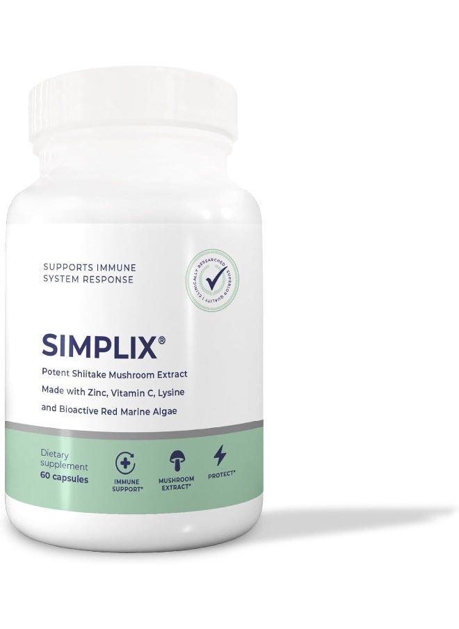 Papillex Papillex Simplix | Natural Supplement to Strengthen The Immune System | Respond to Outbreaks | Source of Highly Researched Mushroom & Seaweed Polysaccharides 60 Veggie Capsules (1 Pack)  - Image 1