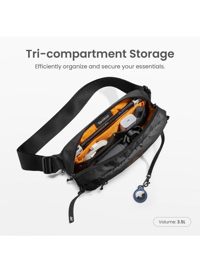 tomtoc 3.5L Sling Bag with RFID Blocking, Crossbody Bag Chest Shoulder Pack for Men and Women, Water-resistant Lightweight Casual Waist Fanny Pack for Travel/Daily Use - Image 3