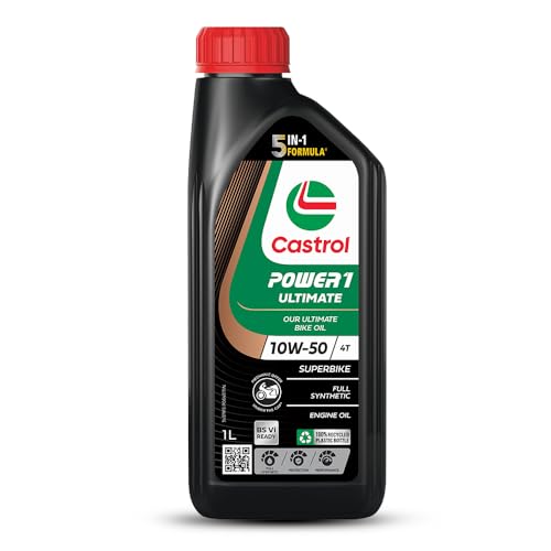 Castrol POWER1 Ultimate Superbike 10W-50 Full Synthetic Engine Oil (API SP, JASO MA2) | Maximum Performance, Instant Acceleration & Extreme Heat Protection | For Superbikes | 1L - Image 1
