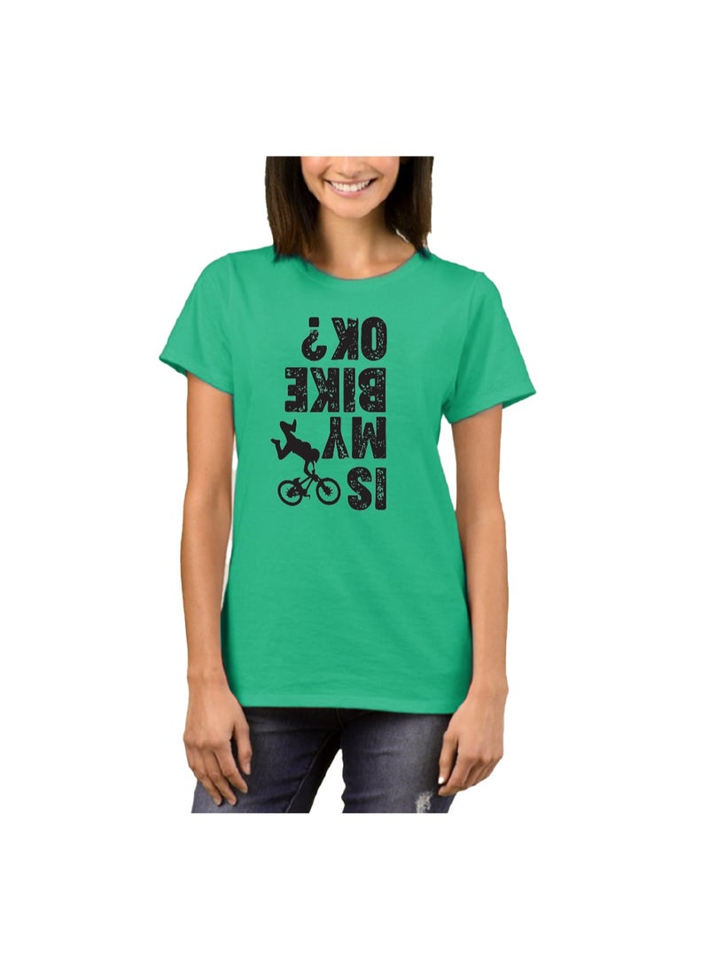 PRINTSHOP4ME Cycling Design Printed Adult Unisex Cotton T-Shirt - Fun and Colorful Bicycle T-Shirt with Round Neck Short Sleeve - Perfect for Cyclists - Image 2
