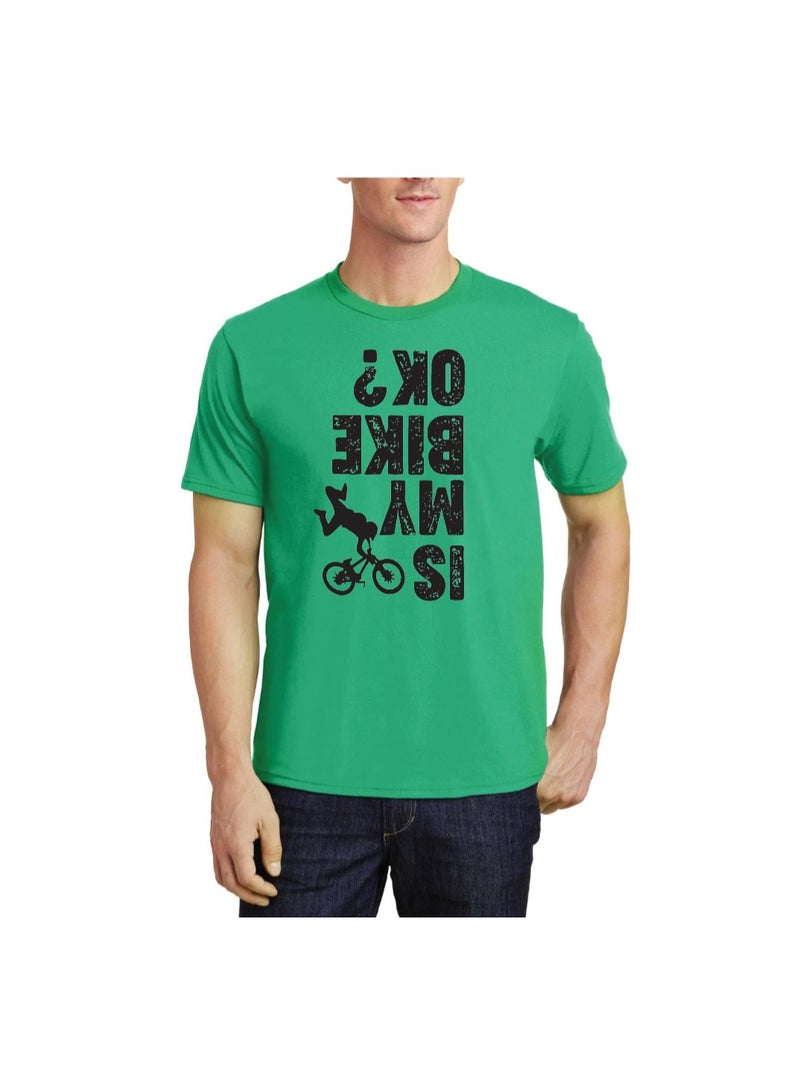PRINTSHOP4ME Cycling Design Printed Adult Unisex Cotton T-Shirt - Fun and Colorful Bicycle T-Shirt with Round Neck Short Sleeve - Perfect for Cyclists - Image 1