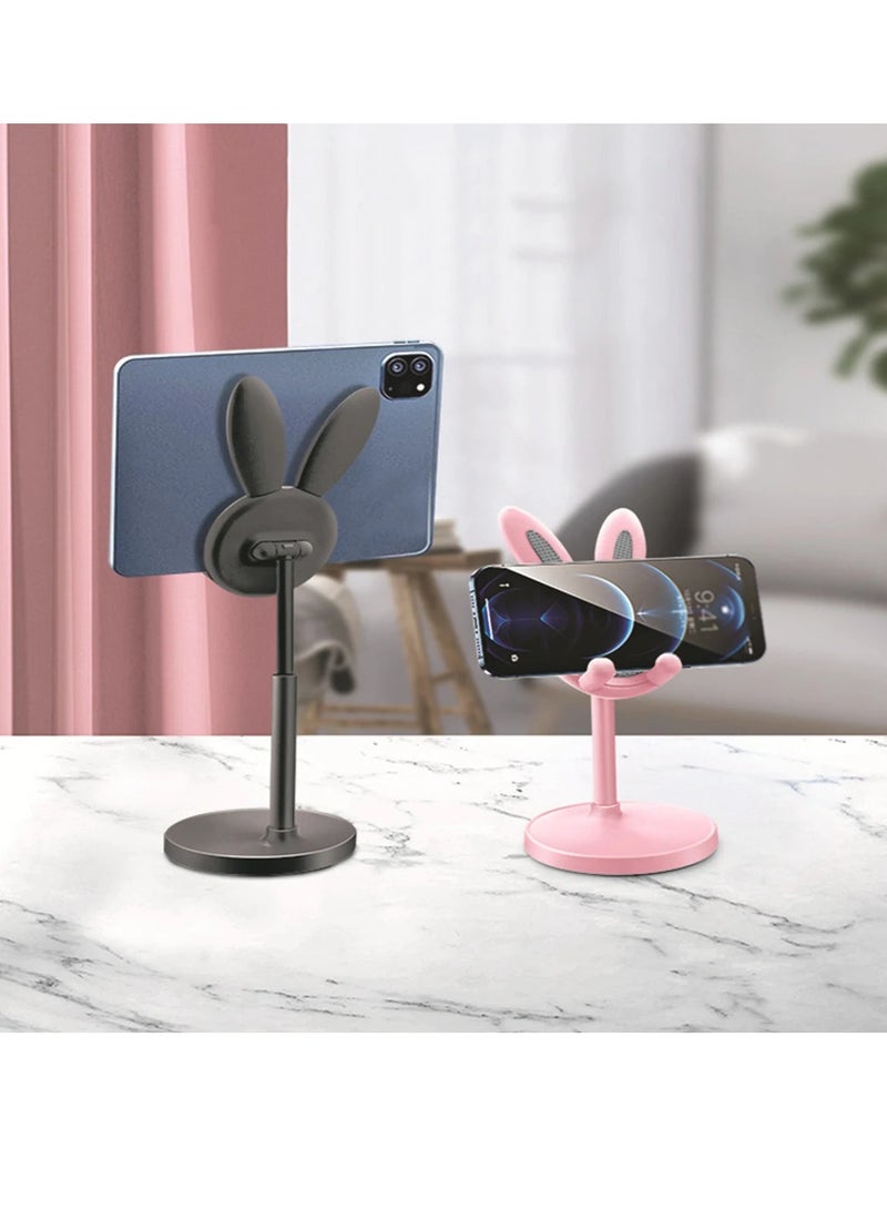 AROAQ Cute Bunny Phone Holder, Durable Desktop Cell Phone Holder Stand, Anti Slip Adjustable Mobile Tablet Holder, Portable Phone Stand Compatible With All Mobile Phones And Tablets, (White) - Image 5