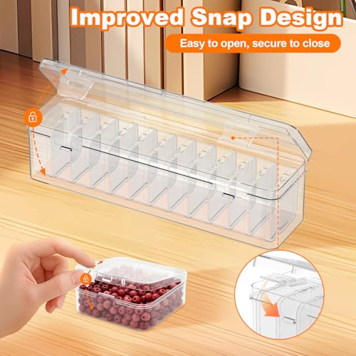 Profasion Bead Organizer Box, 12 PCS Clear Plastic Storage Containers Features Hinged Lid and Labels, Craft Storage Box for Jewelry, Diamonds, Clay Beads, Bracelets, Screws, Seeds, Small Parts - Image 5