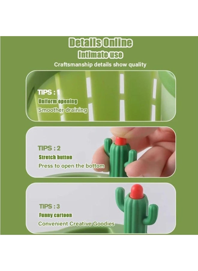 فلتر حوض مطبخ بزر دفع ذاتي التنظيف – سلة نفايات صبار بسعة كبيرة مع تصميم دوار متعدد الفتحات ومقبض شعري لسهولة التنظيف - Image 3