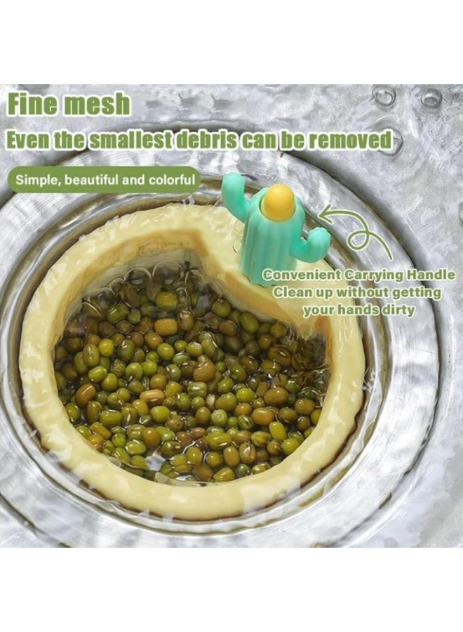 فلتر حوض مطبخ بزر دفع ذاتي التنظيف – سلة نفايات صبار بسعة كبيرة مع تصميم دوار متعدد الفتحات ومقبض شعري لسهولة التنظيف - Image 4
