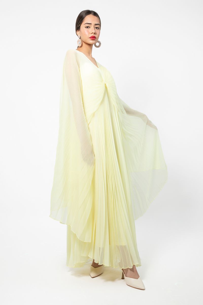 RINA maxi women dress with plisse cape - Image 2