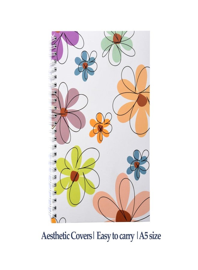 Papboo A5 Easy to Carry Re-writeable/Reusable Notebook - Eco Friendly Notebook with Fine Tip Marker & a Microfiber Cloth and A Pocket At Back- Floral - Image 2