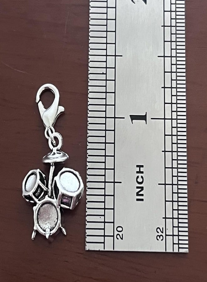 AMOBESTER Mini 3D Drum Clip on Charms Drummer Musician Jewelry Zipper Pull for DIY Bracelet Necklace - Image 2