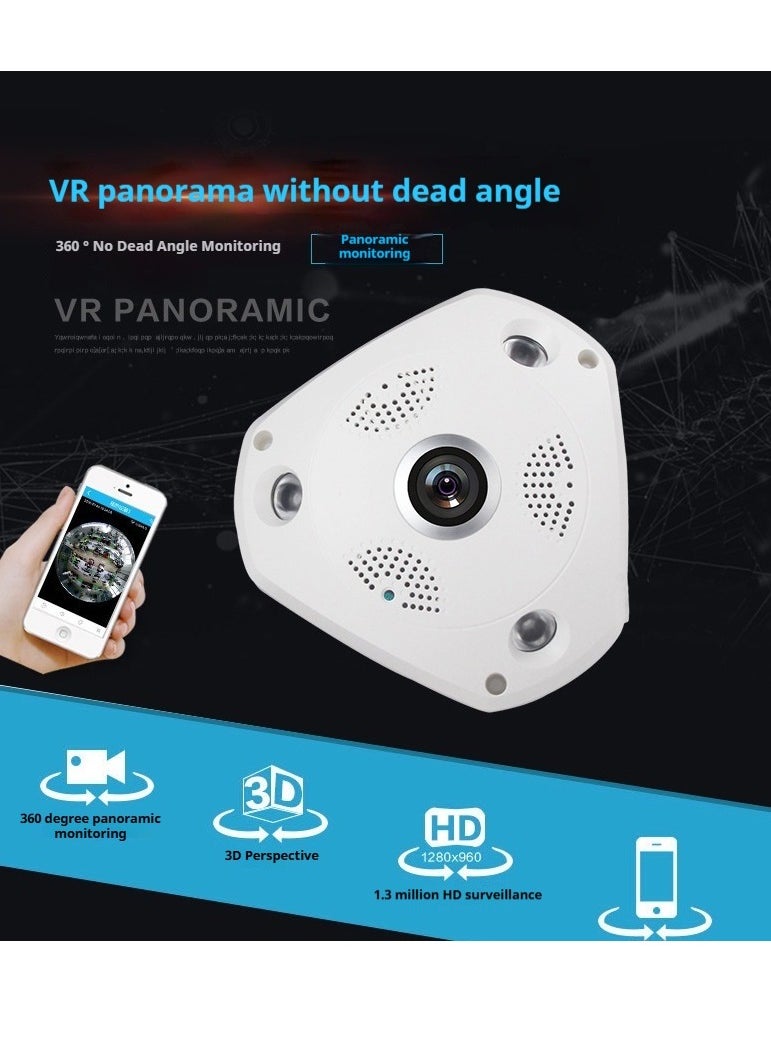 VR Panoramic Triangle High-Definition Panoramic Camera CCTV Camera With 360 °Panoramic Monitoring Without Blind Spots Security Camera Home Camera Ceiling or Walls HD 1080P Night Vision Motion Detector & Two-Way Audio for Front-Door Home Business - pzsku/Z8B62FA7EAC44752E3BE6Z/45/_/1728464671/aee8cf10-e638-4bf3-9079-04268a3772ed