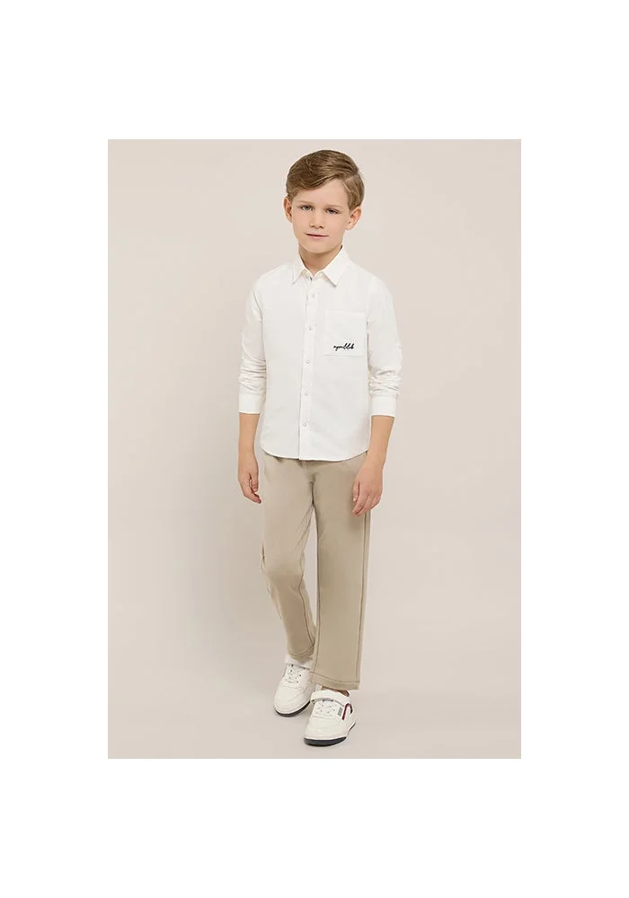 أر أند بي Pocket Detail Shirt with Classic Collar and Long Sleeves