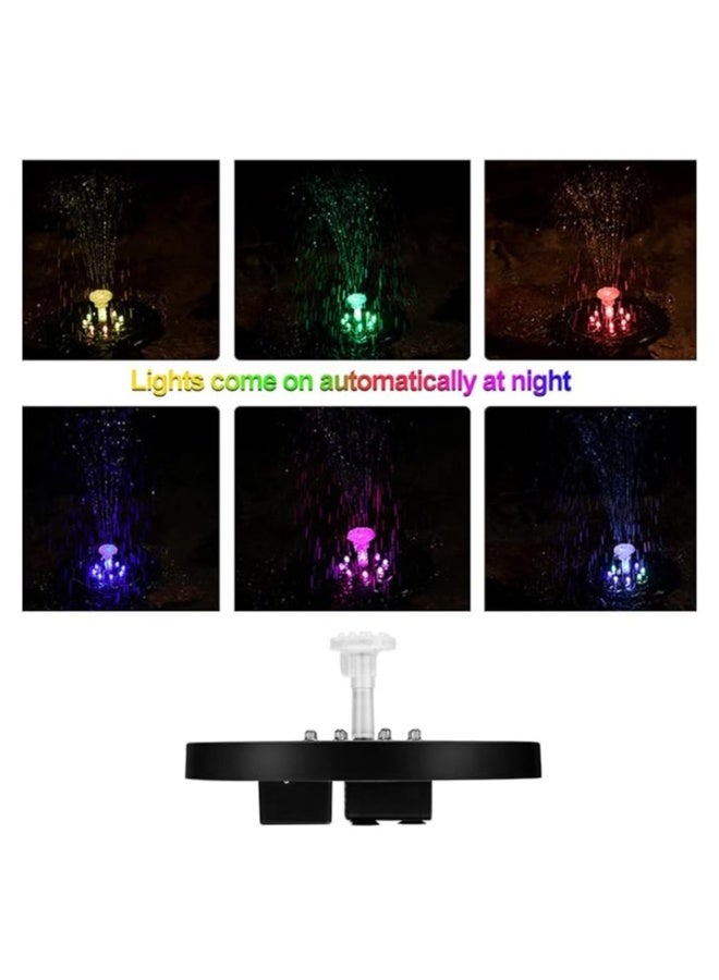 نافورة شمسية عائمة، نافورة ملونة عالية الكفاءة بقوة 3.5 واط مع إضاءة ملونة، تأتي مع 6 فوهات مسبح مختلفة بحجم 180 مم - Image 2