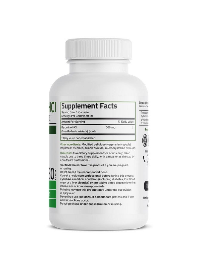 Bronson Berberine As Berberine HCI Berberis Aristata 500mg Per Vegetarian Capsule Non-GMO, 30 Vegetarian Capsules - Image 2