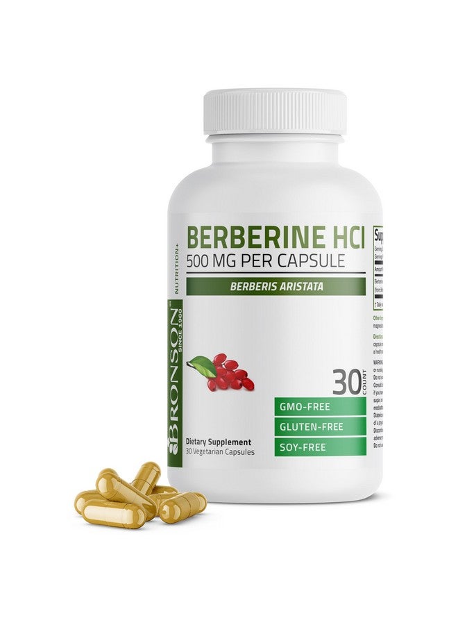 Bronson Berberine As Berberine HCI Berberis Aristata 500mg Per Vegetarian Capsule Non-GMO, 30 Vegetarian Capsules - Image 1