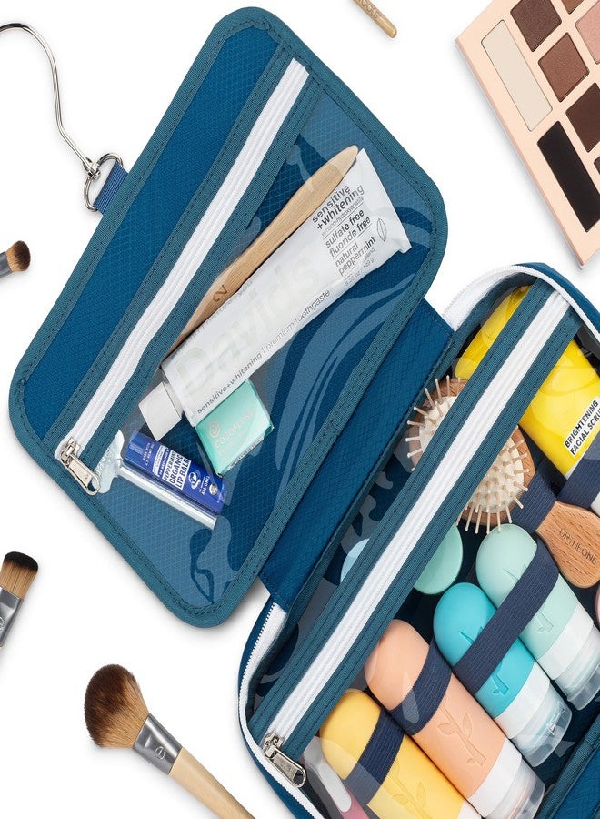 Eco Sun Hanging Travel Toiletry Bag — Designed in Hawaii — Water-Resistant Travel Organizer for Bathroom Accessories (Blue) - Image 2