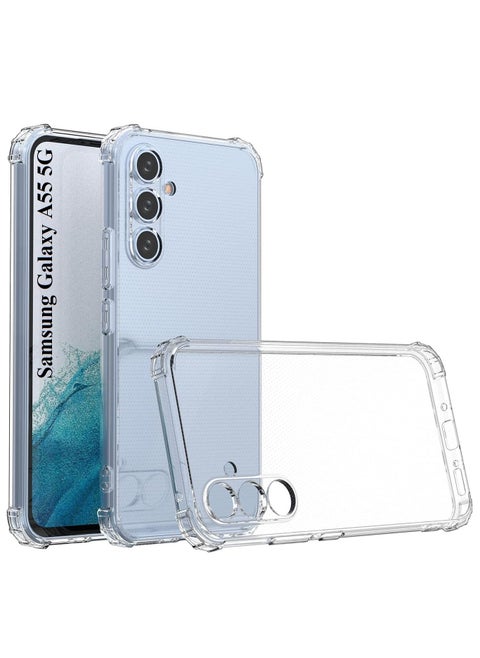 Galaxy A55 5G Clear Cover Case soft TPU Transparent Back Protective Case shock Absorbent Reinforced Corner for Samsung Galaxy A55 5G