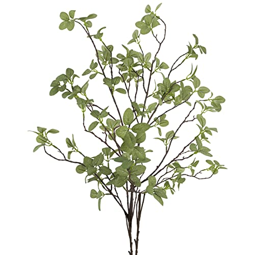 Ruidazon 2 pcs Artificial Greenery Stems, 41.3’’ Tall Fake Plants Branches Faux Greenery Ficus Twig Leaf for Home Garden Shop Office Desk Decoration - Image 1