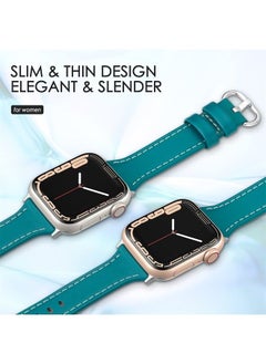 SWEES Leather Band Compatible for Apple Watch 38mm 40mm 41mm, Slim Thin Dressy Elegant Genuine Leather Strap Compatible for iWatch Series 8, 7, 6, 5, 4, 3, 2, 1, SE, Sport & Edition Women  - Image 4