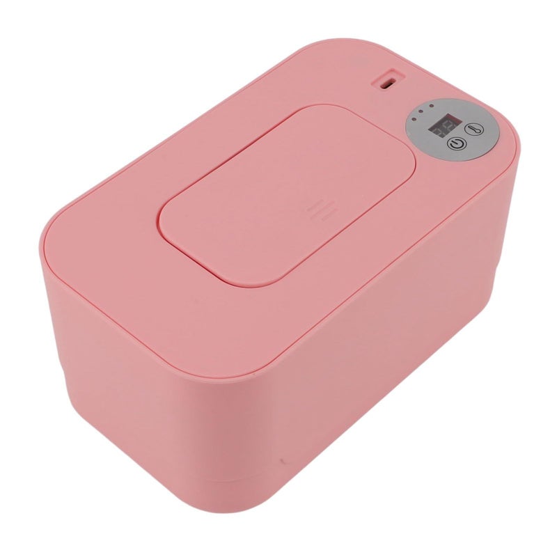 سخان مناديل محمول متعدد الأغراض مع إضاءة ليلية وضبط درجة الحرارة USB باللون الوردي - Image 5