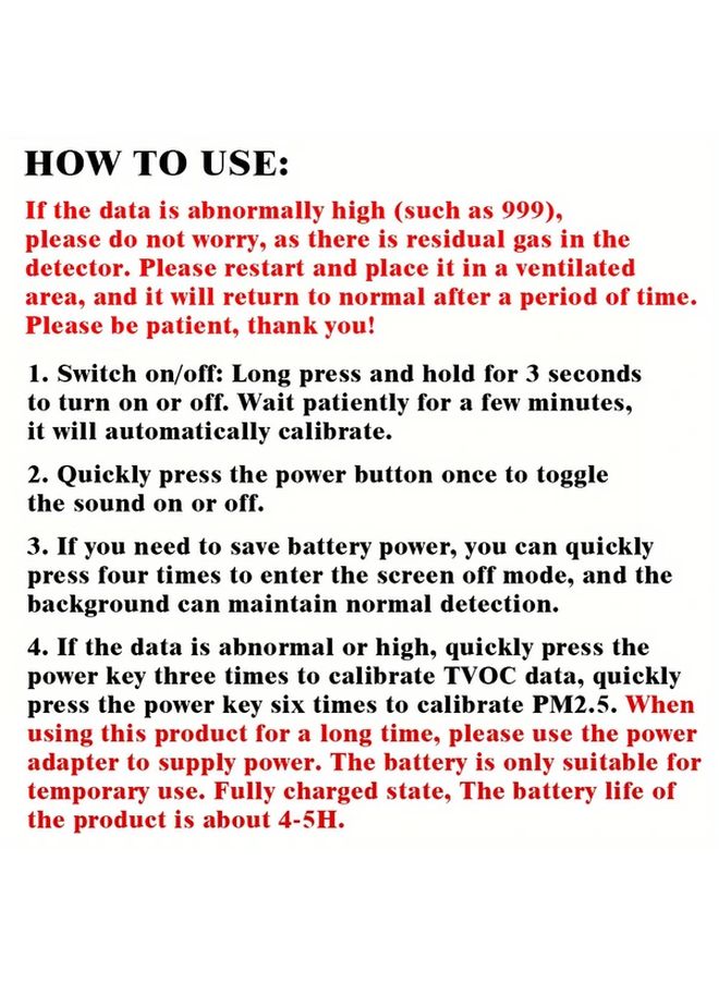 Orange Air Quality Monitor 9 In 1 Detector CO2 AQI HCHO TVOC PM2 5 LCD Display Rechargeable Battery Home Travel Use - Image 4