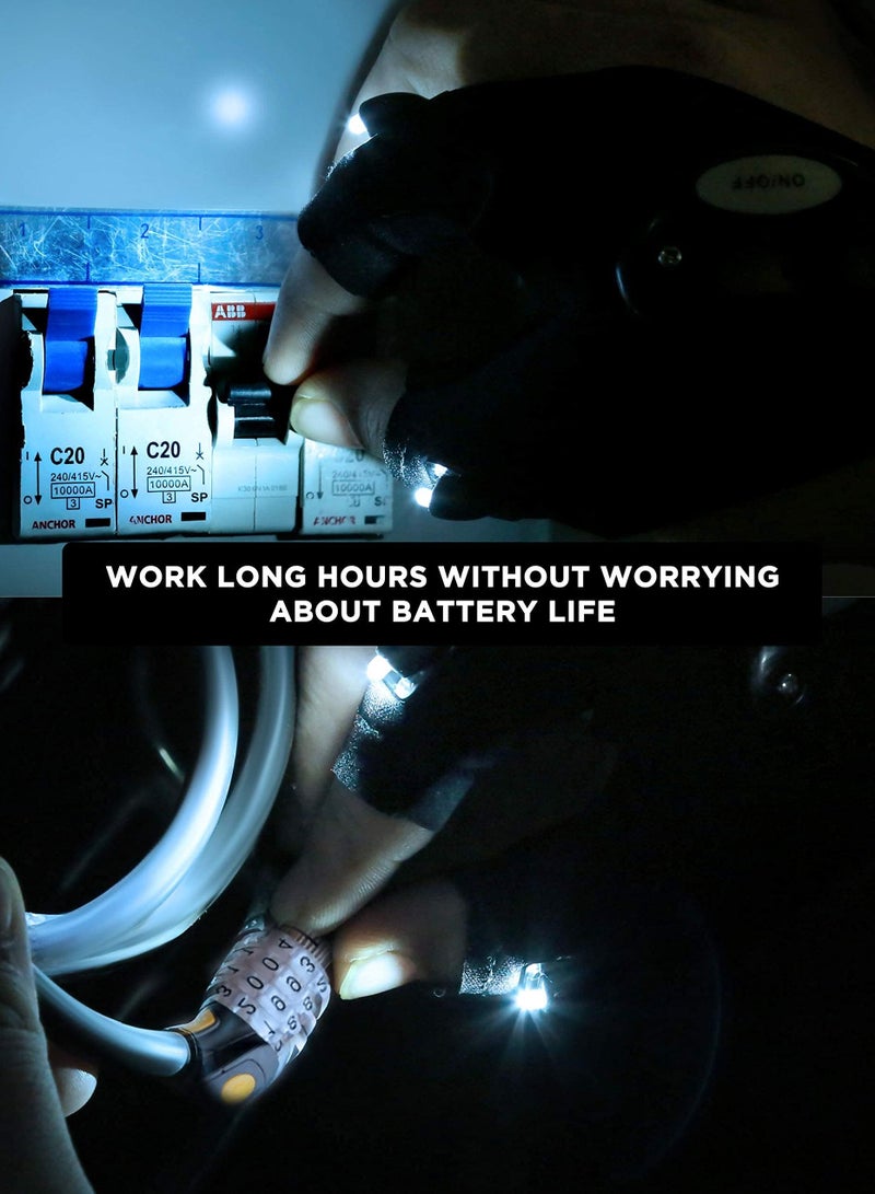 KASTWAVE Flashlight Gloves for Men Flexible LED Gloves for Working in Darkness and Night Reading Finger Light Gloves for Mechanic Work and Other Outdoor Activities - Image 5