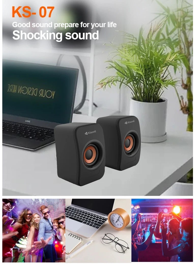 Kisonli KS-07 USB Stereo Speaker – Compact Design & Reliable Performance - Image 3