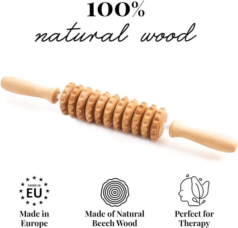 Tuuli Accessories  Flexi Wooden Massage Roller MultiFunctional Body Roller for Cellulite Muscle Tension and Skin Health Support Natural Massager for Women and Men - Image 3
