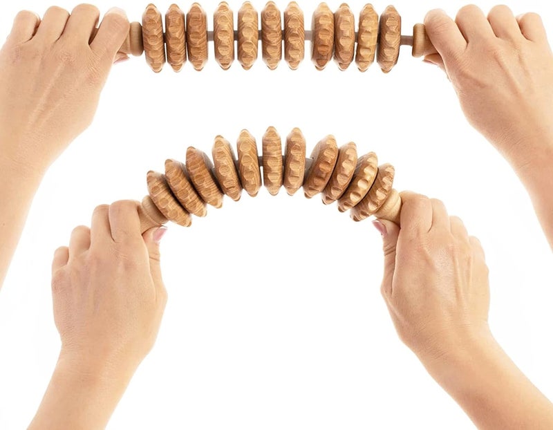 Tuuli Accessories  Flexi Wooden Massage Roller MultiFunctional Body Roller for Cellulite Muscle Tension and Skin Health Support Natural Massager for Women and Men - Image 1