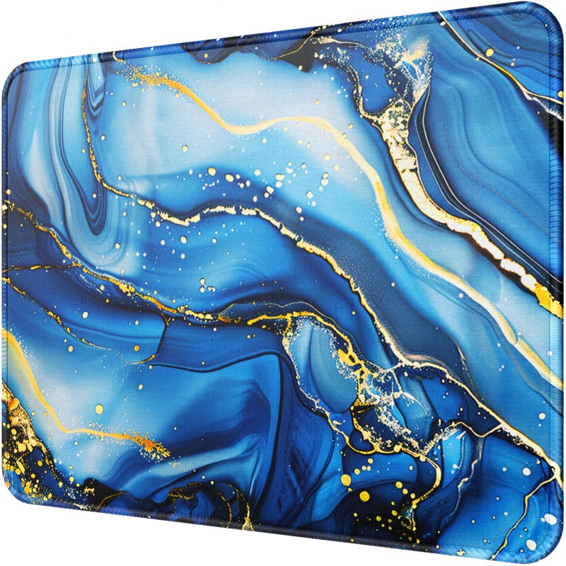 MROCO Mouse Pad [30% Larger] with Anti-Fray Stitched Edges, Premium-Textured Waterproof Surface, Non-Slip Rubber Base, Computer & Gaming Mouse Mat for Laptop, Office & Home, 8.5 x 11 in, Blue Marble - Image 1