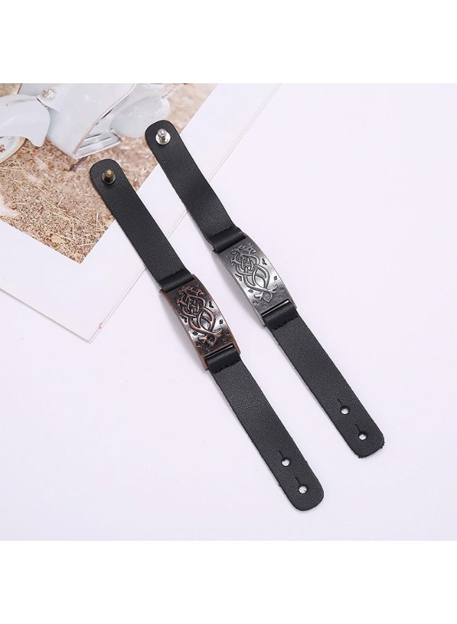 Goolsky سوار من سبائك معدنية و جلد - سوار معصم غير محدد الجنس بأسلوب أوروبي و أمريكي عصري - Image 3