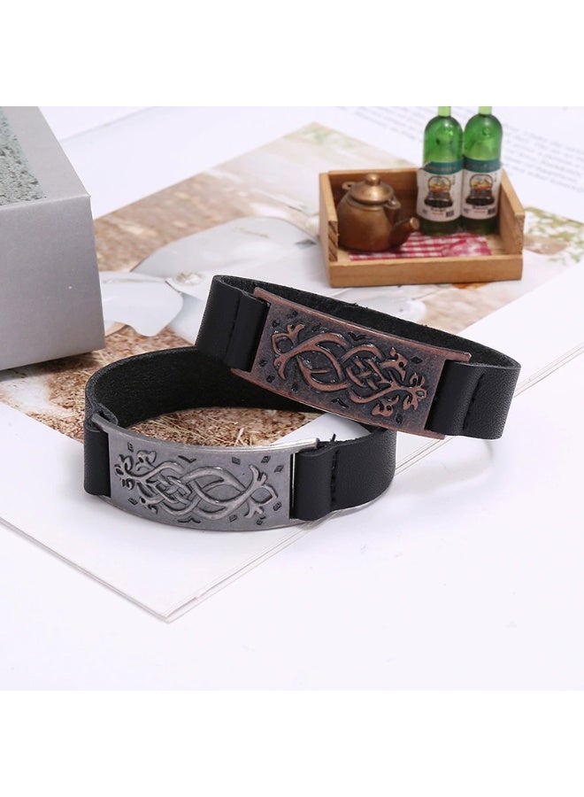 Goolsky سوار من سبائك معدنية و جلد - سوار معصم غير محدد الجنس بأسلوب أوروبي و أمريكي عصري - Image 4