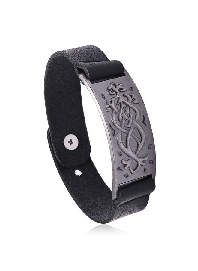 Goolsky سوار من سبائك معدنية و جلد - سوار معصم غير محدد الجنس بأسلوب أوروبي و أمريكي عصري - Image 1