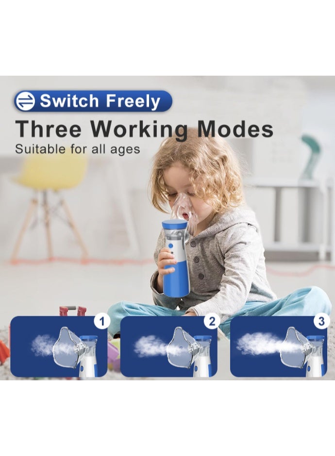 OSALIA Portable Mesh Nebulizer Machine for Adults & Kids – Handheld Silent Inhaler with Mask & Mouthpiece, USB Rechargeable Ultrasonic Nebulizer for Asthma, Cough & Respiratory Relief - Image 2